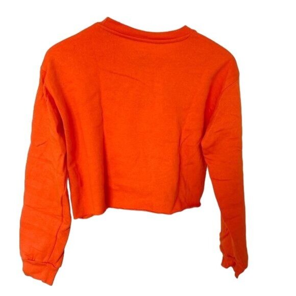 Orange "Costume." Graphic Crop Top Sweatshirt - Picture 2 of 3